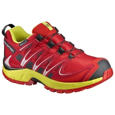 Kids' Salomon XA PRO 3D CSWP K Trail Running Shoes Red / Yellow | AU-367NJHX